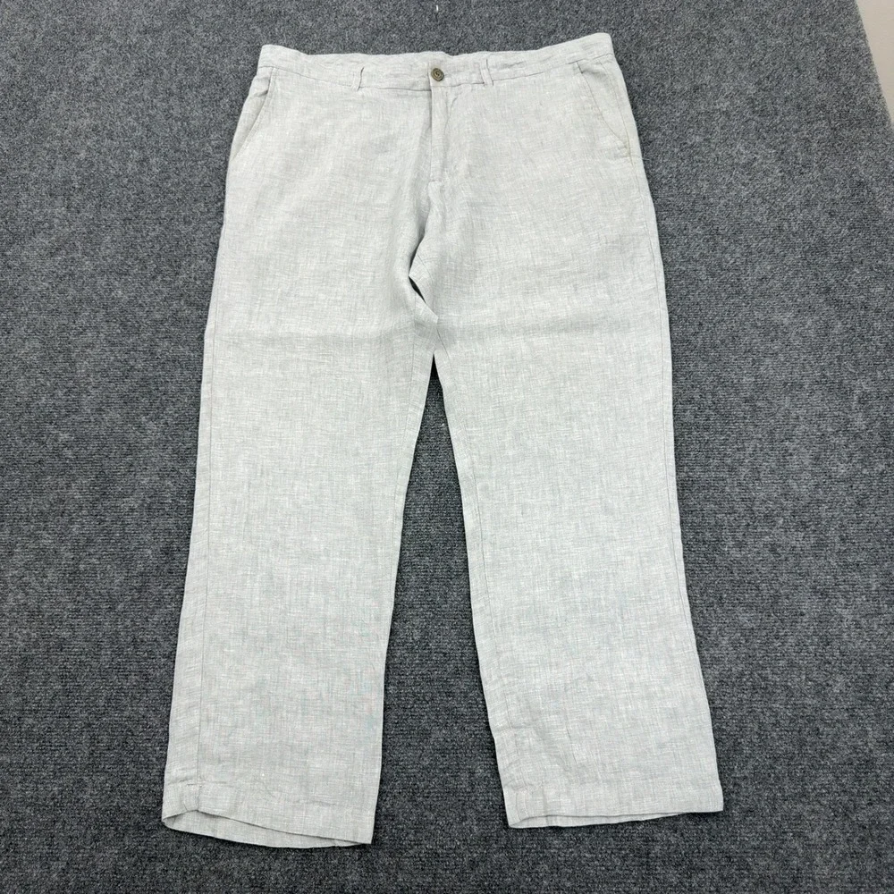 Club Room Pants Mens 36x30 Grey Linen Luxury Casual Summer Beach‎ Style